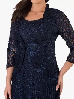 Chesca Cornelli Lace Jacket, Navy