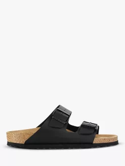 Birkenstock Arizona Narrow Fit Birko Flor Double Strap Sandals, Black