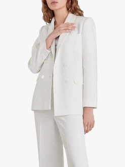 Whistles Annie Double Breasted Wedding Blazer, Ivory