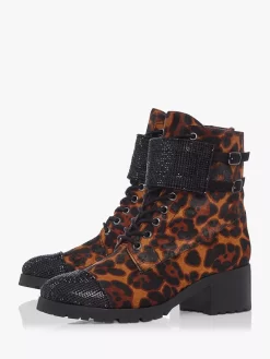 Dune Peach Leather Leopard Print Ankle Boots, Multi 8 Dune Peach Leather Leopard Print Ankle Boots, Multi -Sports And Leisure Equipment Store 005176077alt3