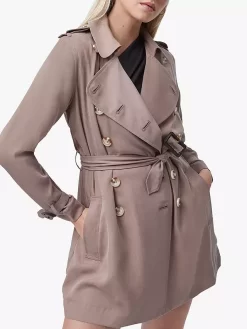French Connection Ceza Belted Trench Coat, Camel