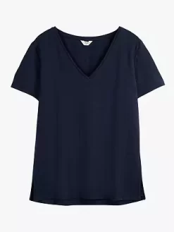 Hush Cotton Cali Slub V-Neck T-Shirt, Midnight -Sports And Leisure Equipment Store 005321994alt3