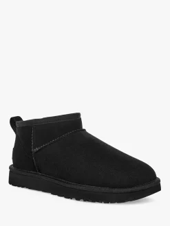 UGG Classic Ultra Mini Sheepskin And Suede Ankle Boots, Black -Sports And Leisure Equipment Store 005549810alt1