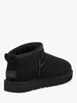 UGG Classic Ultra Mini Sheepskin And Suede Ankle Boots, Black -Sports And Leisure Equipment Store 005549810alt2