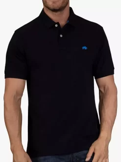 Raging Bull Classic Organic Cotton Pique Polo Shirt, Black