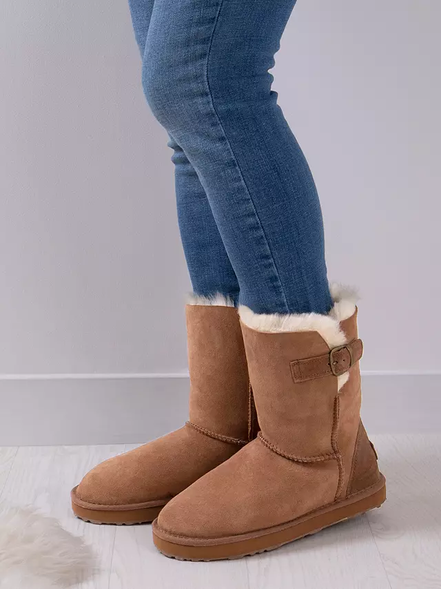 Just Sheepskin Surrey Suede Ankle Boots, Chestnut 3 Just Sheepskin Surrey Suede Ankle Boots, Chestnut