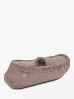 Just Sheepskin Sophie Suede Moccasin Slippers, Light Grey -Sports And Leisure Equipment Store 005615696alt3