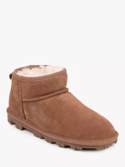 Just Sheepskin Grace Suede Slipper Boots, Chestnut -Sports And Leisure Equipment Store 005615699alt1