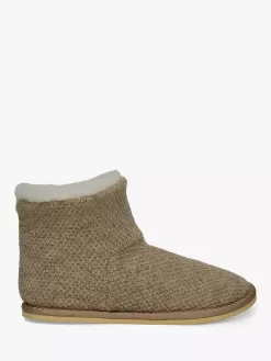 Celtic & Co. Knitted Sheepskin Slipper Boots, Oatmeal
