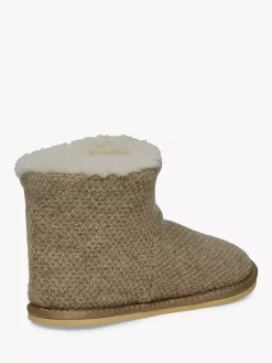 Celtic & Co. Knitted Sheepskin Slipper Boots, Oatmeal -Sports And Leisure Equipment Store 005718265alt2