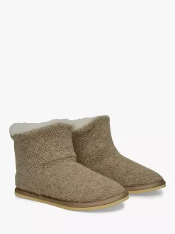 Celtic & Co. Knitted Sheepskin Slipper Boots, Oatmeal -Sports And Leisure Equipment Store 005718265alt3