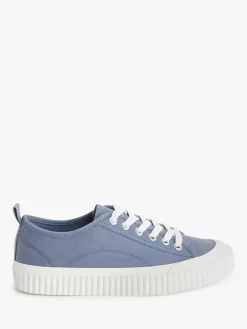 Kin Emilia Canvas Lace Up Trainers, Blue