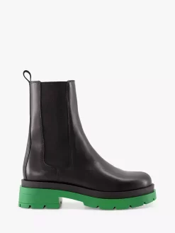 Dune Palmz Leather Chelsea Boots, Black