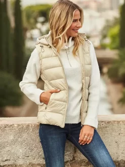 Sosandar Hooded Gilet, Stone