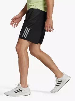 Adidas Own The Run Recycled Running Shorts, Black/Reflective Silver