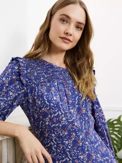 Baukjen Cece Floral Print Midi Dress, Blue Vine -Sports And Leisure Equipment Store 006030327alt4