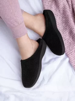 Totes Popcorn Terry Mule Slippers, Black 13 Totes Popcorn Terry Mule Slippers, Black -Sports And Leisure Equipment Store 006057616alt6