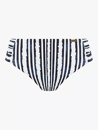 Fantasie Sunshine Coast Mid Rise Bikini Bottoms, White/French Navy 6 Fantasie Sunshine Coast Mid Rise Bikini Bottoms, White/French Navy - Image 4