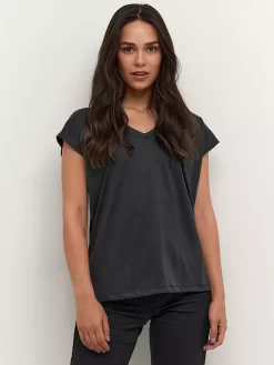 KAFFE Lise Relaxed Fit T-Shirt, Washed Black