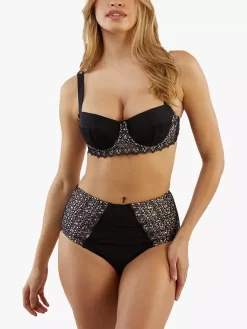 Playful Promises Bettie Page Vivien Balcony Bikini Top, Black