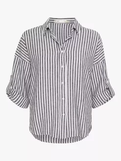InWear Kiko Stripe Linen Blend Shirt, Black/White -Sports And Leisure Equipment Store 006196779alt3