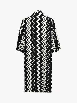 Ro&Zo Zig Zag Print Longline Shirt, Black/White 12 Ro&Zo Zig Zag Print Longline Shirt, Black/White -Sports And Leisure Equipment Store 006212305alt4