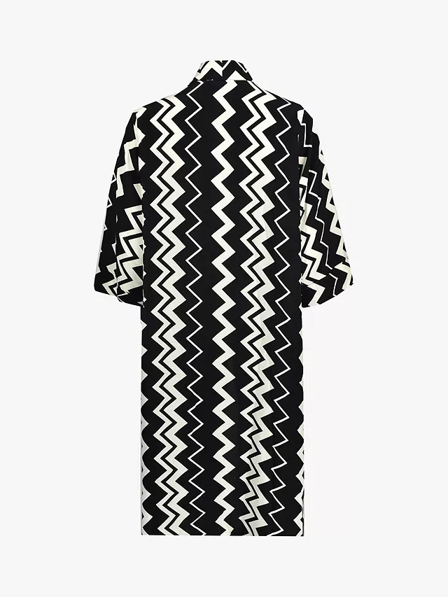 Ro&Zo Zig Zag Print Longline Shirt, Black/White 7 Ro&Zo Zig Zag Print Longline Shirt, Black/White - Image 5
