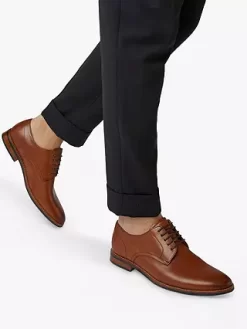 Dune Suffolks Wide Fit Leather Gibson Shoes, Tan -Sports And Leisure Equipment Store 006217857alt1