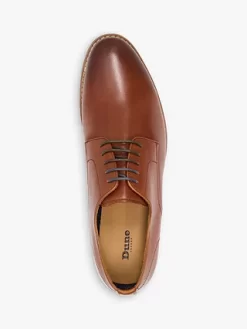 Dune Suffolks Wide Fit Leather Gibson Shoes, Tan -Sports And Leisure Equipment Store 006217857alt4