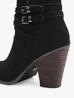 KG Kurt Geiger Spike3 Microsuede Block Heel Ankle Boots, Black -Sports And Leisure Equipment Store 006241962alt3
