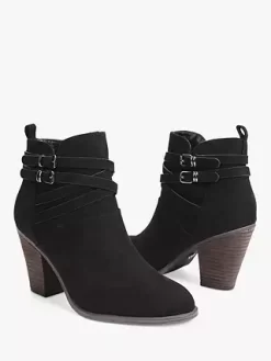 KG Kurt Geiger Spike3 Microsuede Block Heel Ankle Boots, Black -Sports And Leisure Equipment Store 006241962alt4