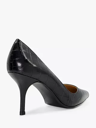 Dune Bold Leather Stiletto Heel Court Shoes, Black 5 Dune Bold Leather Stiletto Heel Court Shoes, Black - Image 3