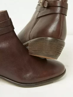 FatFace Ava Ankle Strap Block Heel Leather Ankle Boots, Chocolate -Sports And Leisure Equipment Store 006261542alt3