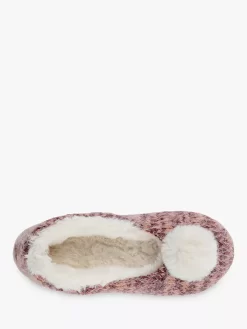 Totes Fluffy Knit Ballet Slippers, Berry -Sports And Leisure Equipment Store 006264460alt3
