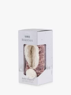 Totes Fluffy Knit Ballet Slippers, Berry -Sports And Leisure Equipment Store 006264460alt6
