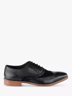 Silver Street London Lennox Leather Suede Formal Oxford Shoes, Black