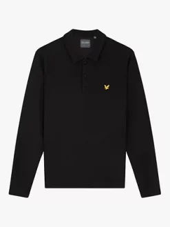 Lyle & Scott Golf Tech Long Sleeve Polo Top, Z865 Jet Black -Sports And Leisure Equipment Store 006284280alt2