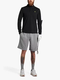 Lyle & Scott Golf Tech Long Sleeve Polo Top, Z865 Jet Black -Sports And Leisure Equipment Store 006284280alt3