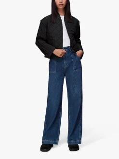 Whistles Lydia Quilted Jacket, Black, Black