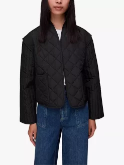 Whistles Lydia Quilted Jacket, Black, Black -Sports And Leisure Equipment Store 006324132alt2