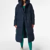 Sweaty Betty Cocoon Down Puffer Wrap Coat, Navy Blue -Sports And Leisure Equipment Store 006346857