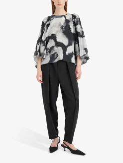 InWear Aven Wing Sleeve Blouse, Grey Giant Splash