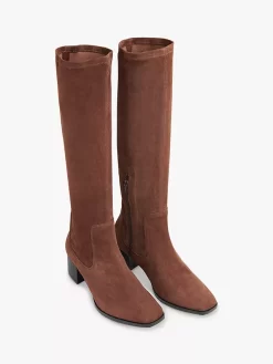 Whistles Blaire Stretch Knee High Suede Boots, Brown -Sports And Leisure Equipment Store 006349556alt1