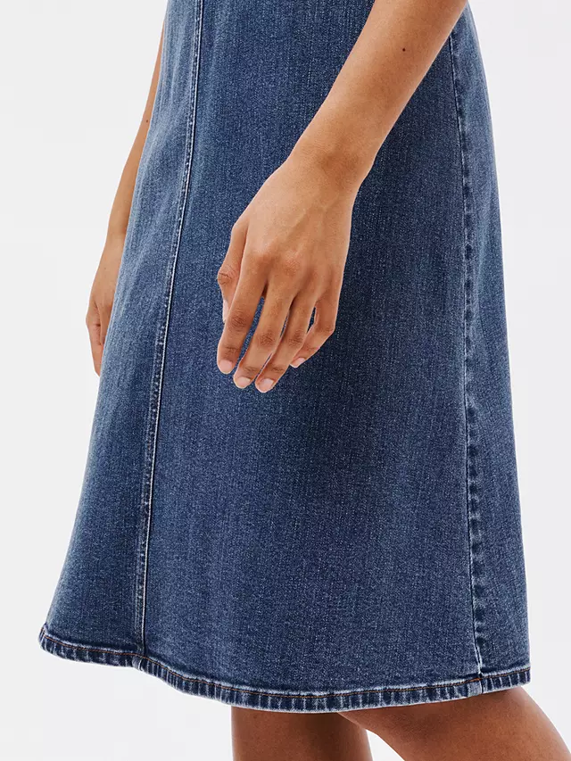 See By Chloé Button Neck Denim Dress, Deep Blue 8 See By Chloé Button Neck Denim Dress, Deep Blue - Image 6