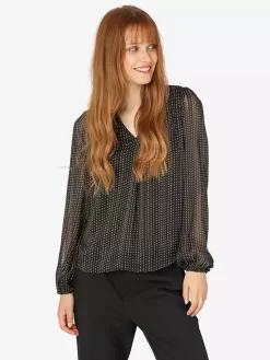 Noa Noa Gertrud Polka Dot Blouse, Black