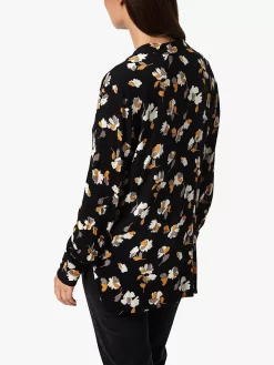 Soaked In Luxury Zaya Floral Blouse, Black Feather Flower -Sports And Leisure Equipment Store 006364541alt2