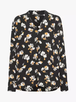 Soaked In Luxury Zaya Floral Blouse, Black Feather Flower -Sports And Leisure Equipment Store 006364541alt4