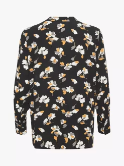 Soaked In Luxury Zaya Floral Blouse, Black Feather Flower -Sports And Leisure Equipment Store 006364541alt5