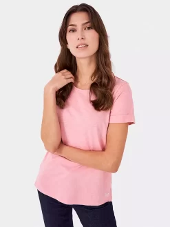Crew Clothing Perfect Crew Slub T-Shirt, Pink