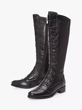 Moda In Pelle Sidnee Leather Knee High Boots, Black 6 Moda In Pelle Sidnee Leather Knee High Boots, Black - Image 4